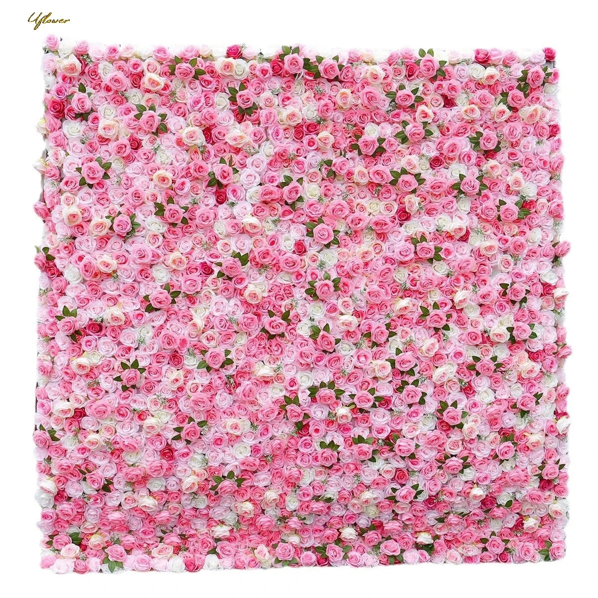 Wedding White Pink Rose 5D Artificial Flower Wall Backdrop