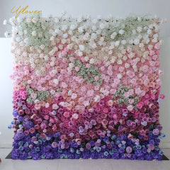 5D Luxury Multicolor Gradient Rose Flower Wall