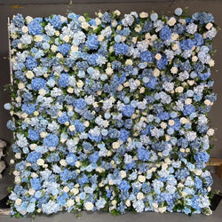 Wedding Blue Rose Cherry 5D Artificial Flower Wall