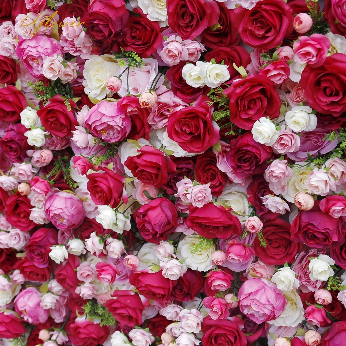 Wedding Red White Rose 5D  Artificial Flower Wall