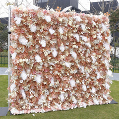 Wedding Autumn Rose 5D Artificial Flower Wall