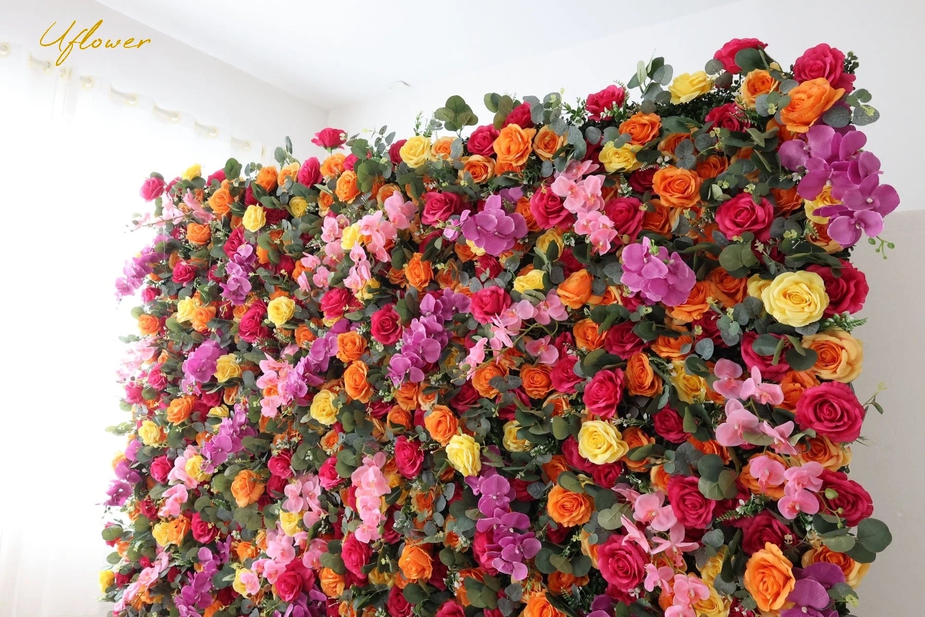 Wedding Red Rose 5D Artificial Flower Wall Backdrop