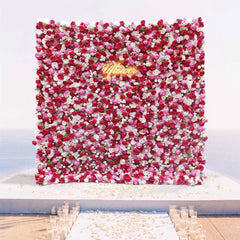 Wedding Red White Rose 5D  Artificial Flower Wall