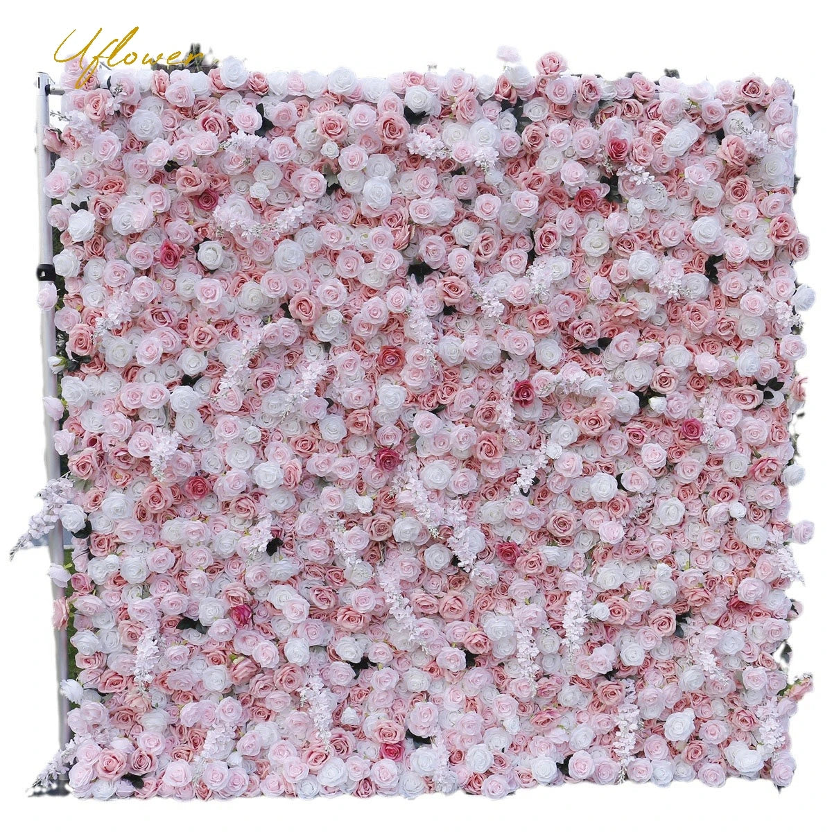 Wedding White Pink Rose Artificial Flower Wall