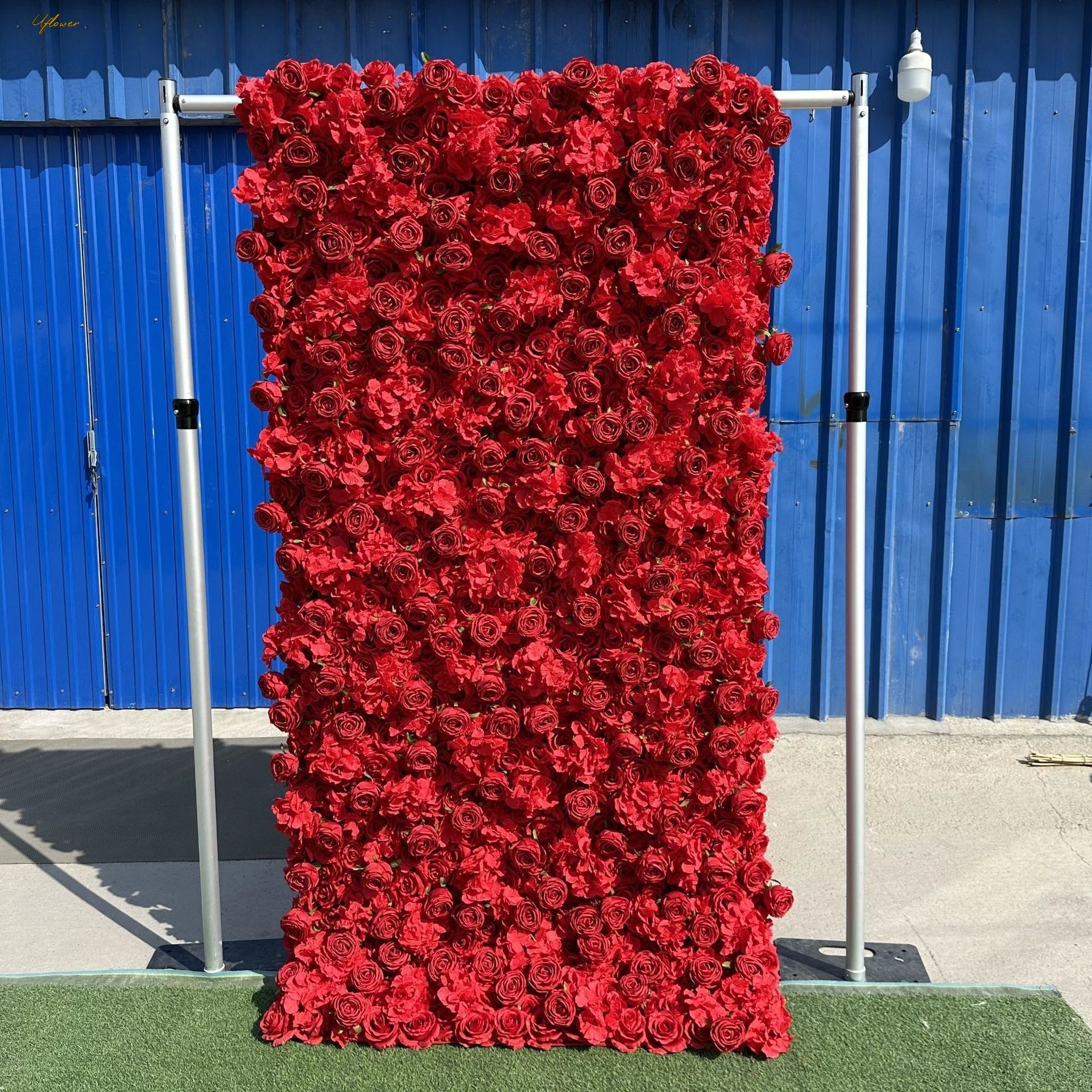 Wedding Red Rose Cherry 5D Artificial Flower Wall