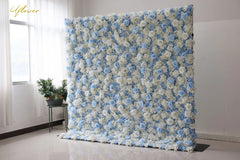 Wedding Blue White Rose 5D  Artificial Flower Wall Backdrop