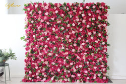 Wedding Red Pink Rose 5D  Artificial Flower Wall Backdrop