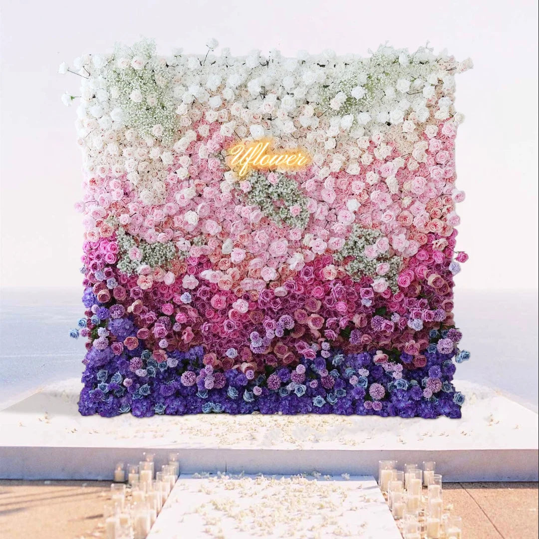 5D Luxury Multicolor Gradient Rose Flower Wall