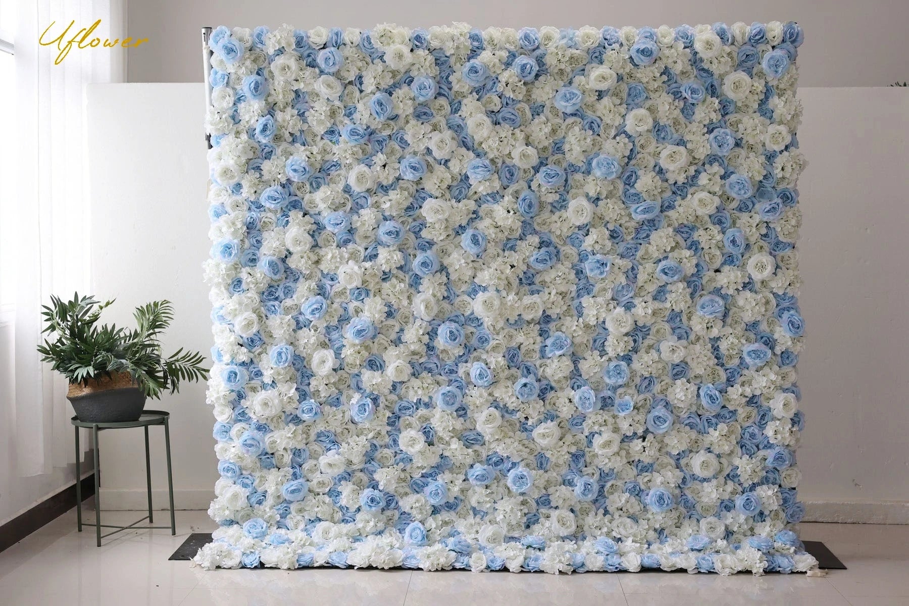 Wedding Blue White Rose 5D  Artificial Flower Wall Backdrop