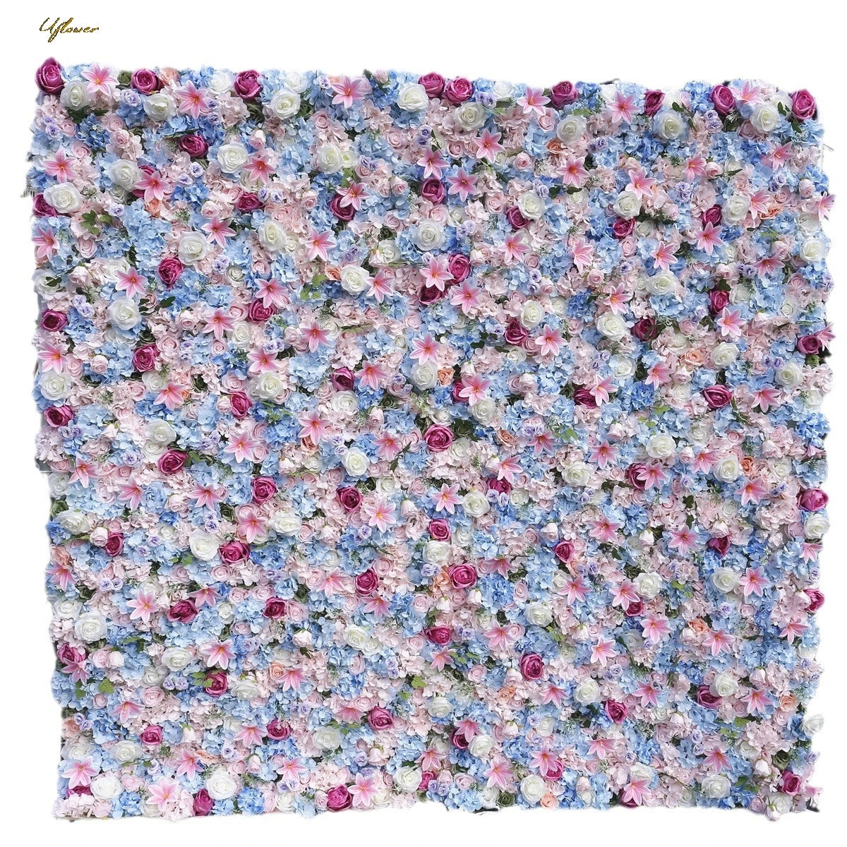 Wedding Pink Blue Rose 5D Artificial Flower Wall