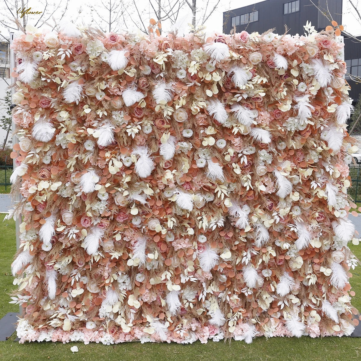 Wedding Autumn Rose 5D Artificial Flower Wall