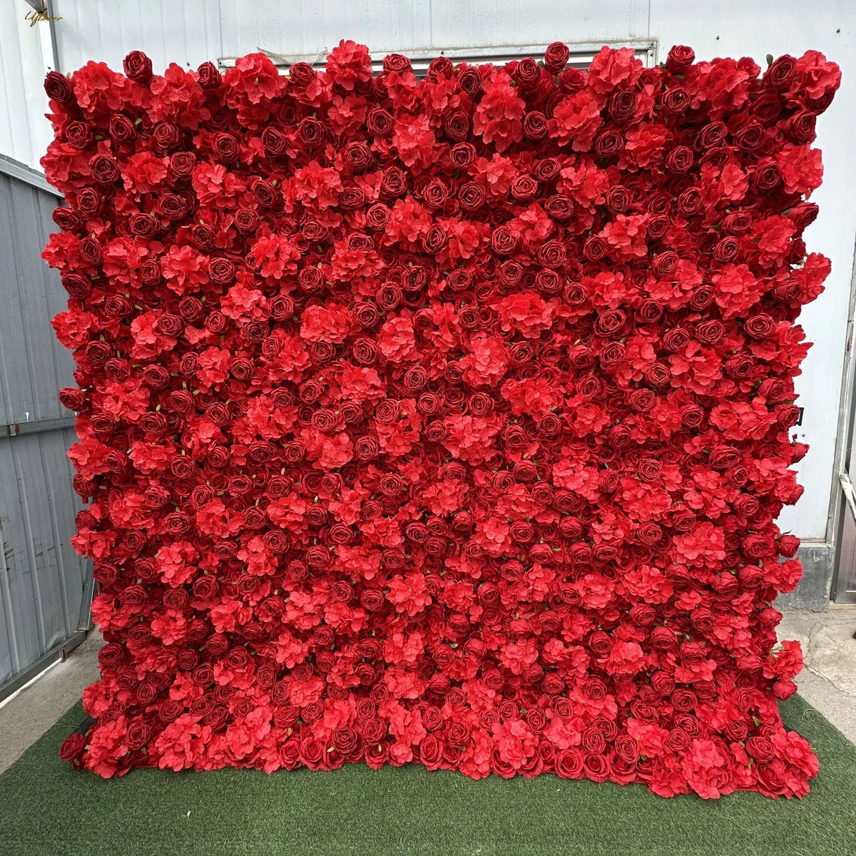 Wedding Red Rose Cherry 5D Artificial Flower Wall