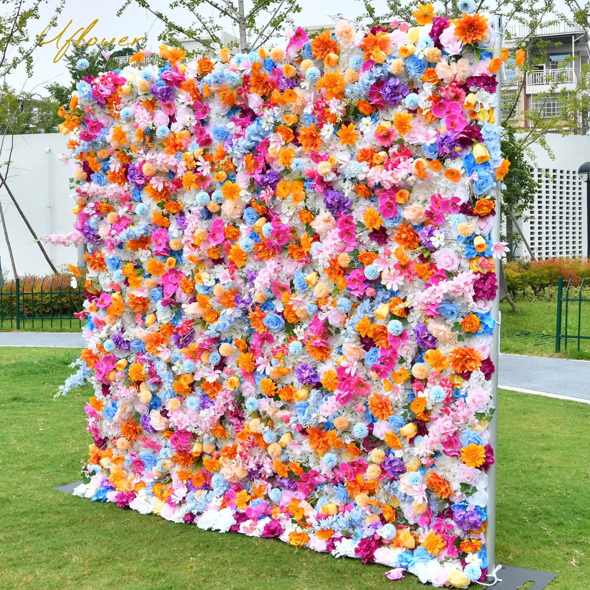 Wedding Autumn Rose 5D Artificial Flower Wall Backdrop