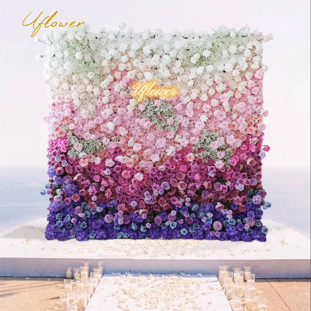 5D Luxury Multicolor Gradient Rose Flower Wall