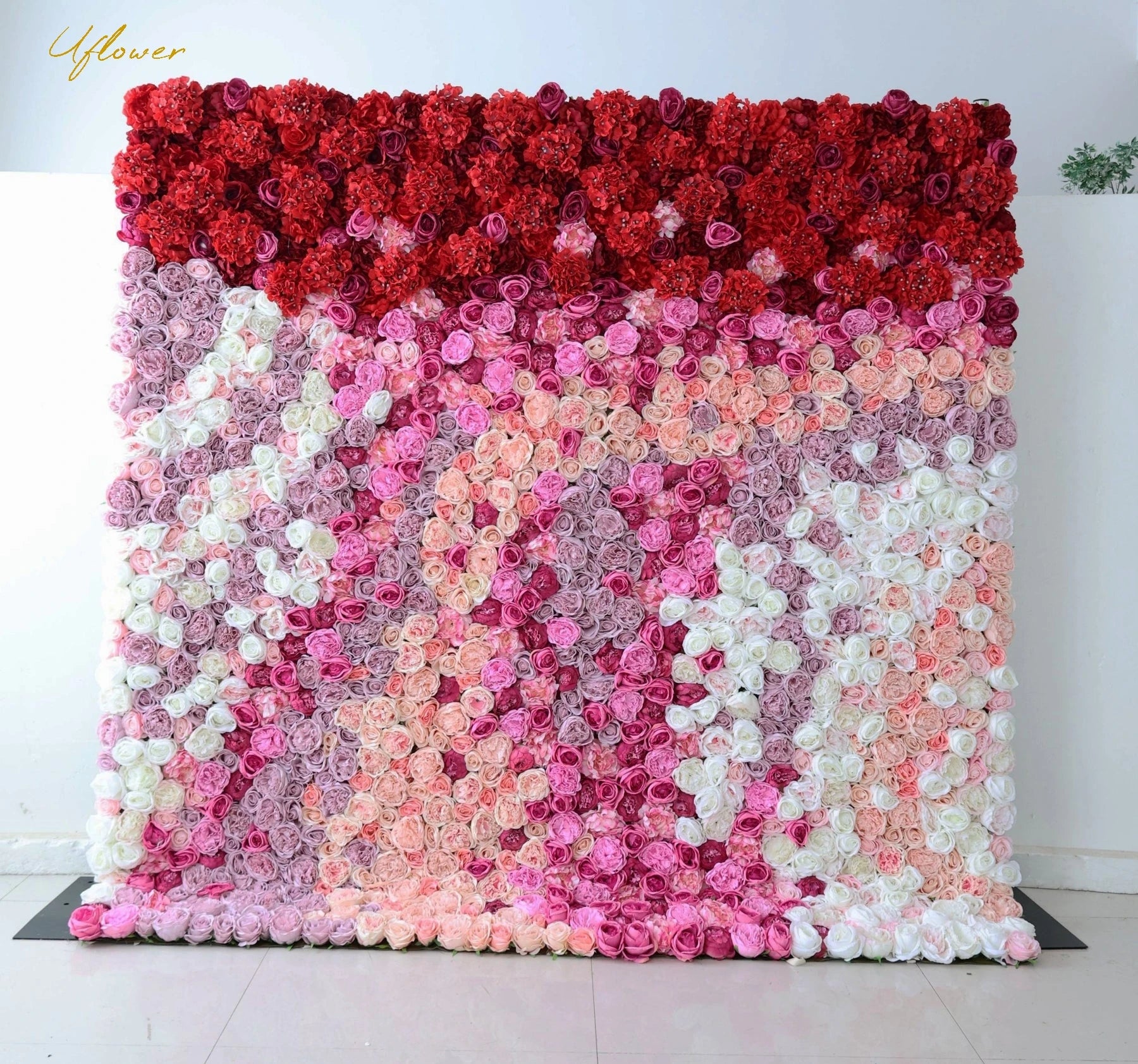 Wedding Red Purple Rose 5D  Artificial Flower Wall