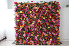 Wedding Red Rose 5D Artificial Flower Wall Backdrop