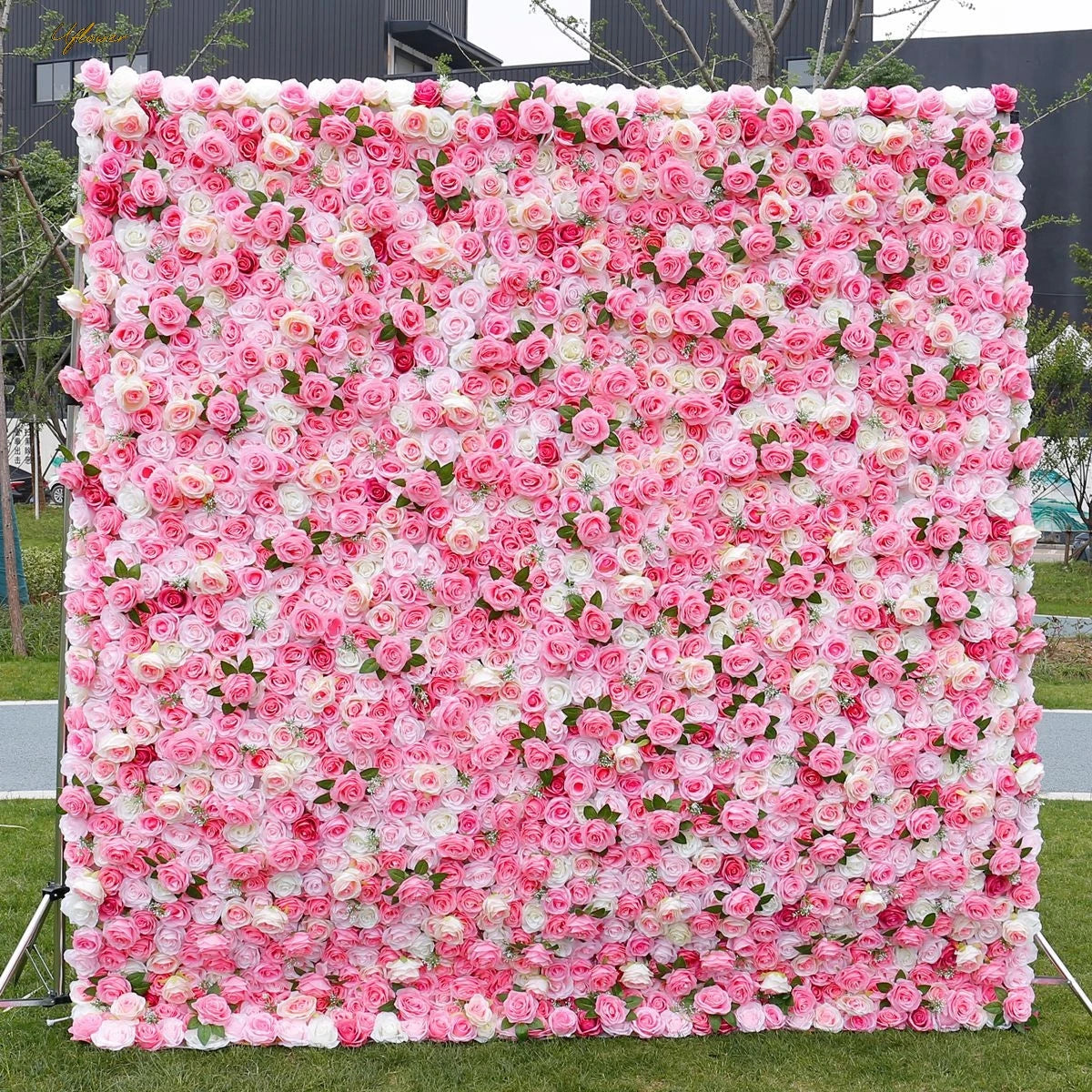 Wedding Pink White Rose 5D Artificial Flower Wall flower wall Backdrop