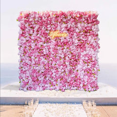 Wedding Pink White Sakura 5D Artificial Flower Wall