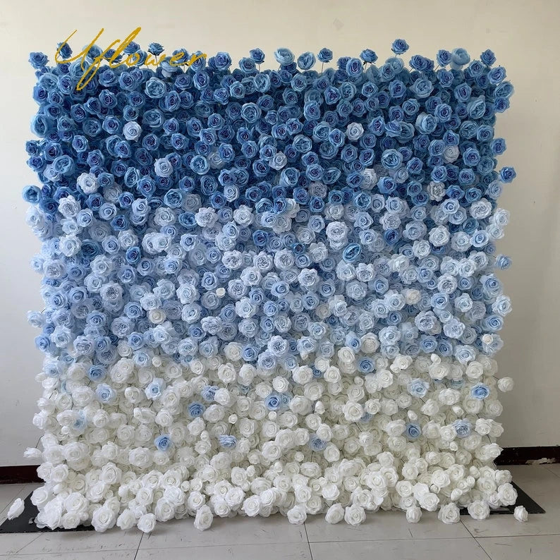 Wedding Blue Rose 5D Artificial Flower Wall Flower