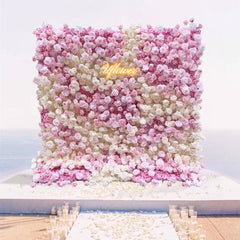 Wedding Pink Rose 5D Artificial Flower Wall Backdrop