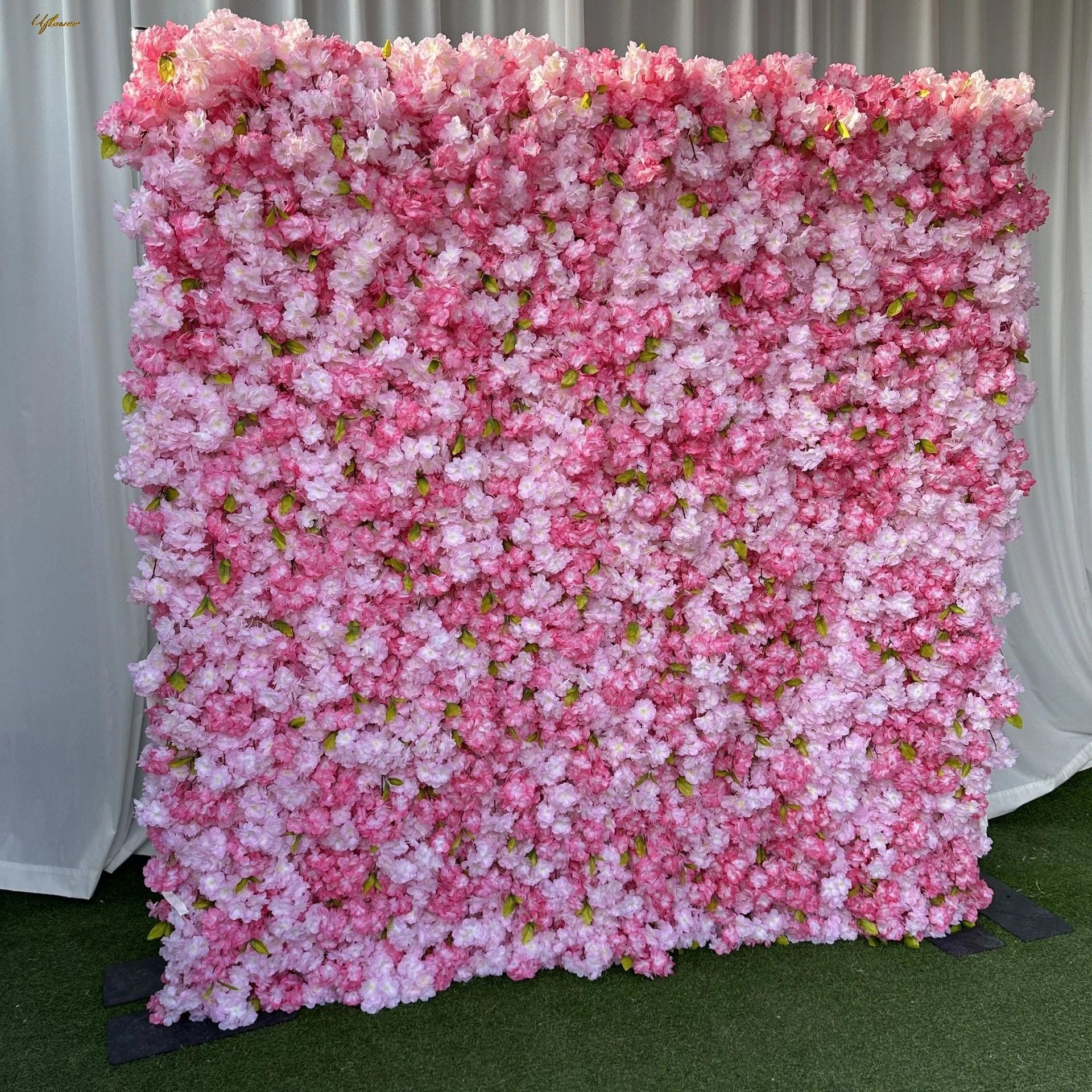 Wedding Pink White Sakura 5D Artificial Flower Wall