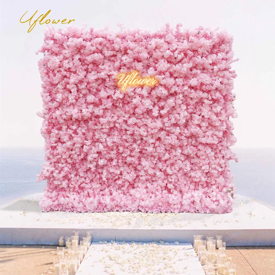 Wedding Pink Cherry Blossom 5D Artificial Flower Wall