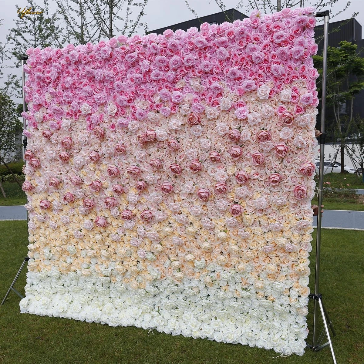 5D Luxury Multicolor Gradient Rose Artificial Flower Wall Decor