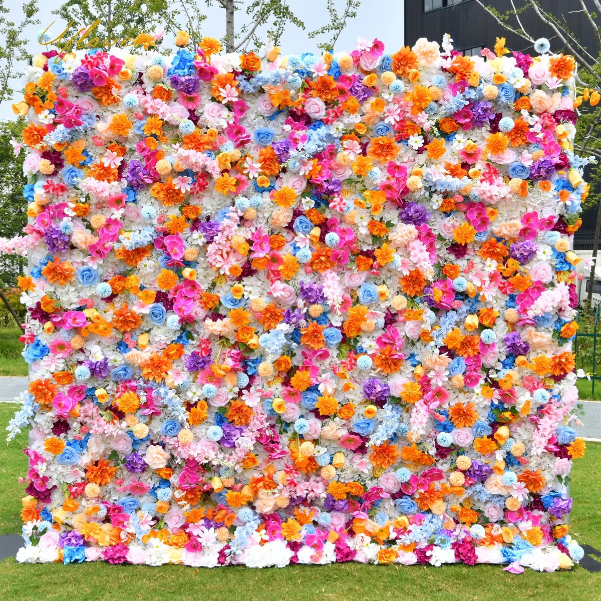 Wedding Autumn Rose 5D Artificial Flower Wall Backdrop