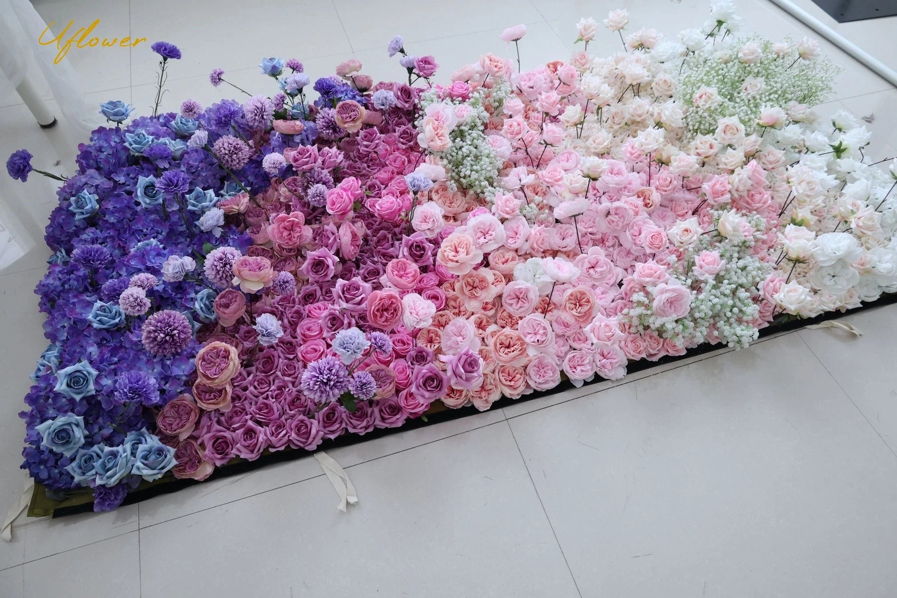 5D Luxury Multicolor Gradient Rose Flower Wall