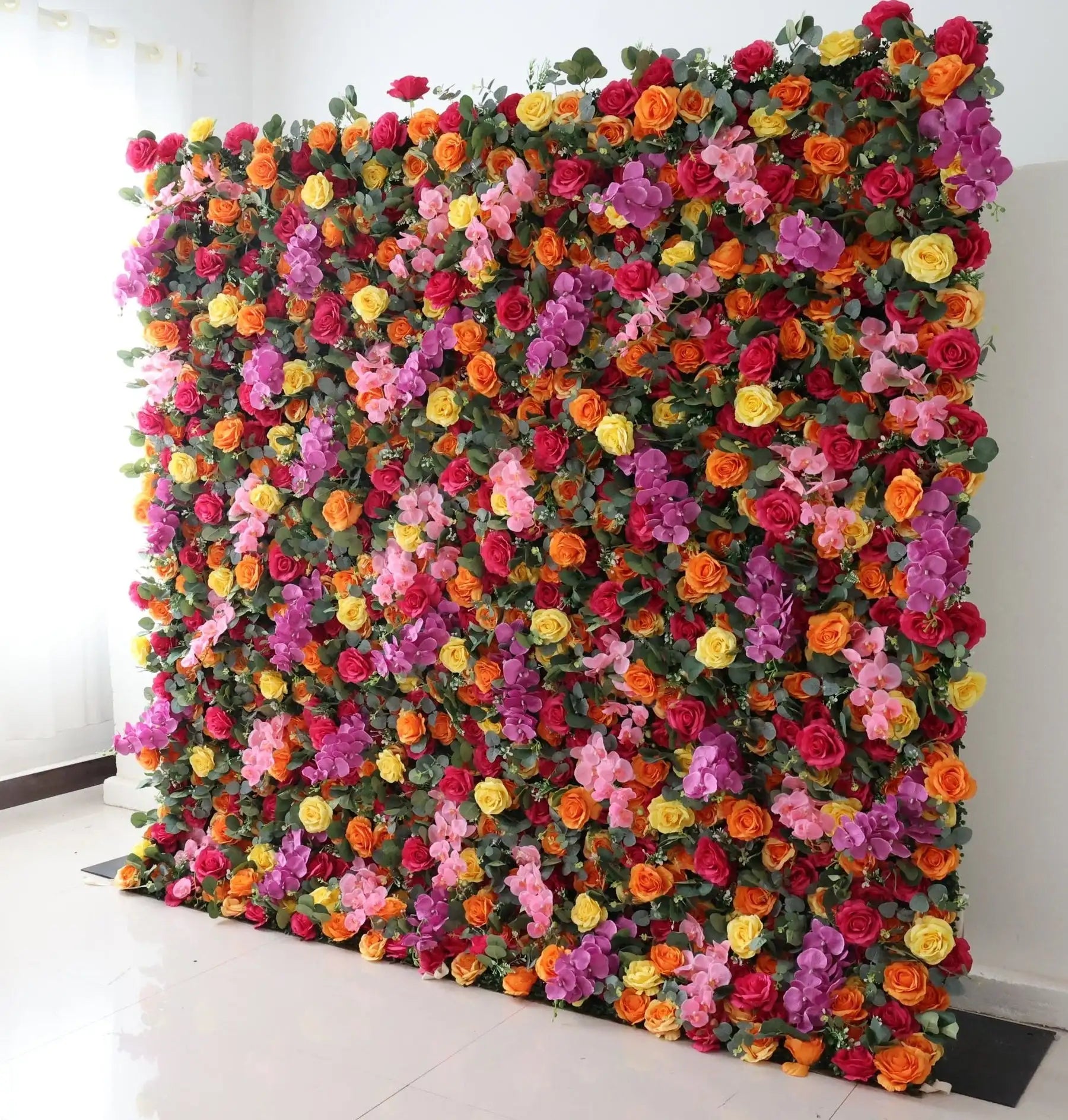 Wedding Red Rose 5D Artificial Flower Wall Backdrop