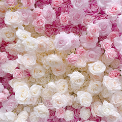 Wedding Pink Rose 5D Artificial Flower Wall Backdrop