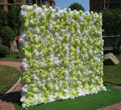 Wedding Green White Rose 5D Artificial Flower Wall