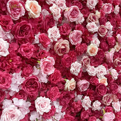 Wedding Pink Red Rose 5D Artificial Flower Wall