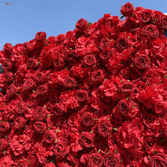 Wedding Red Rose Cherry 5D Artificial Flower Wall