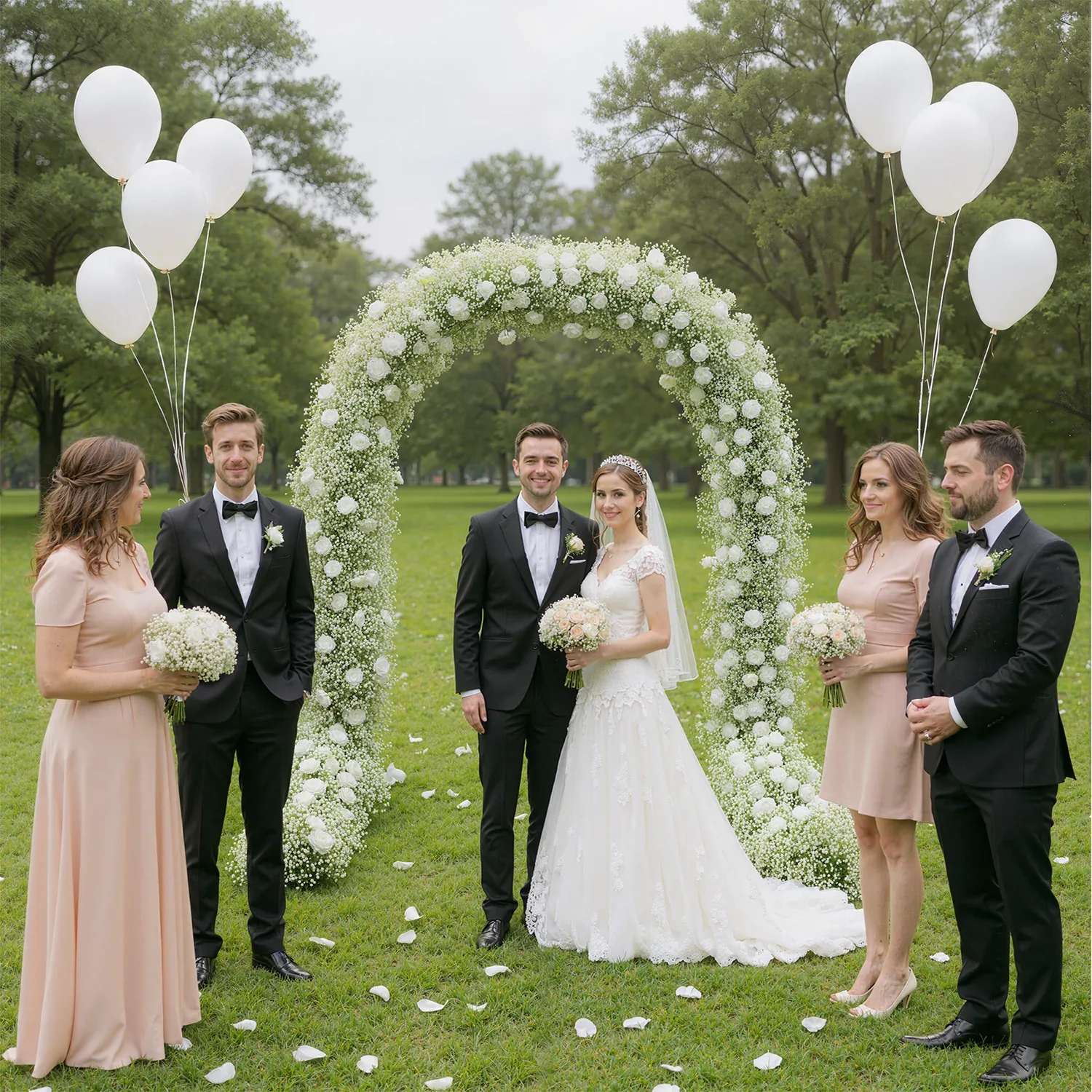 Luxury White Rose Flower Arch Event Wedding Decor - Uflower