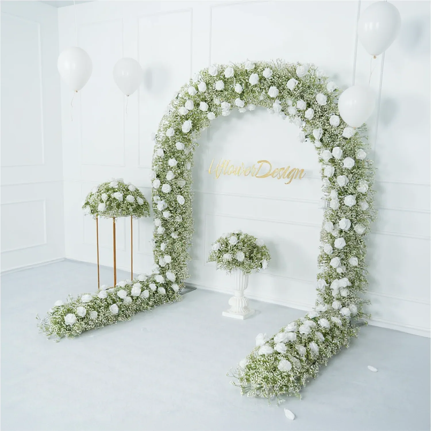 Luxury White Rose Flower Arch Event Wedding Decor - Uflower