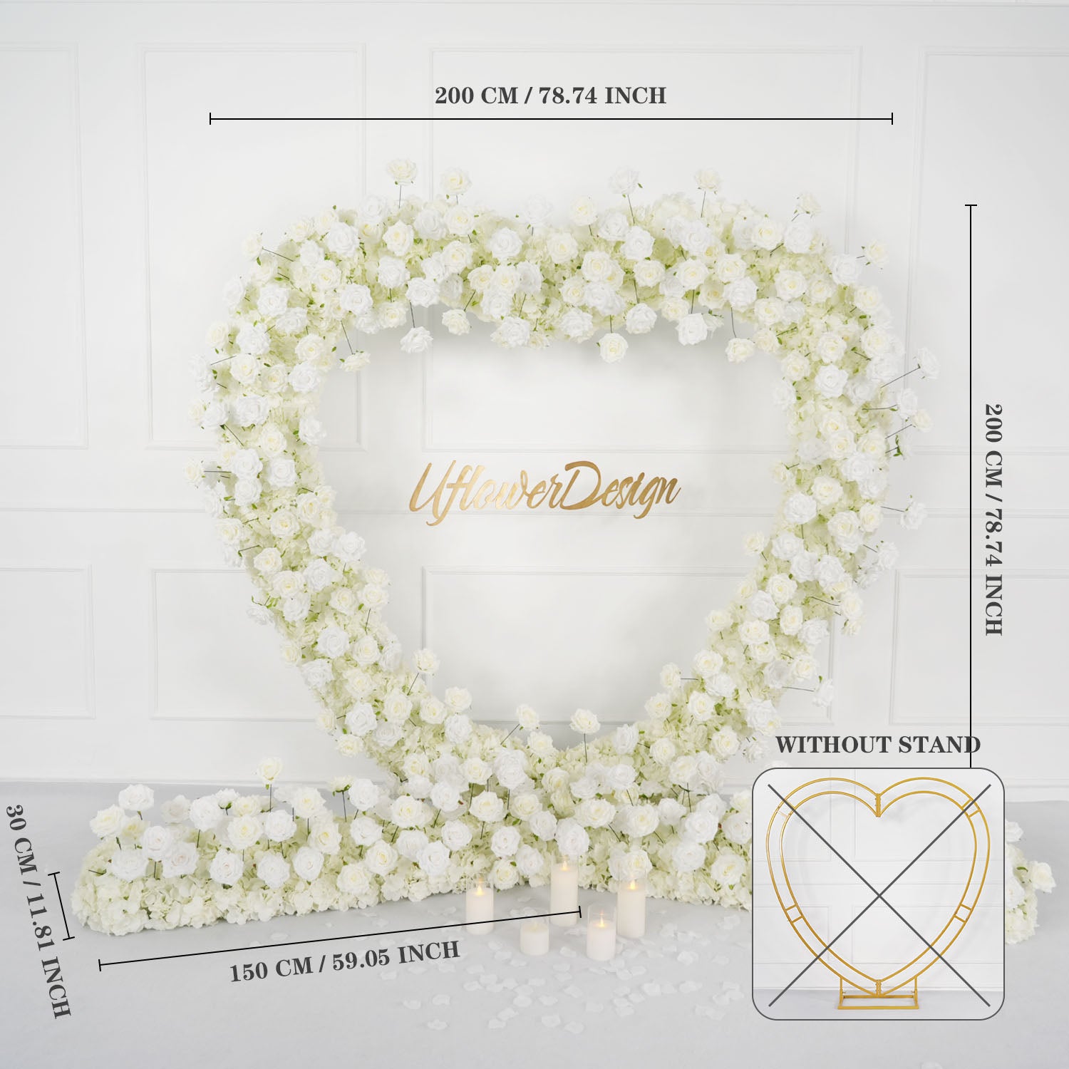 White Rose Wedding Heart-Shaped Arch Figure 5