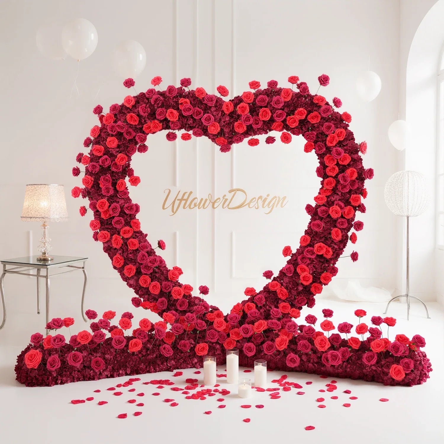 Uflower 2m*2m Red Rose Arch Flower Wedding Decor SET80012 - Uflower