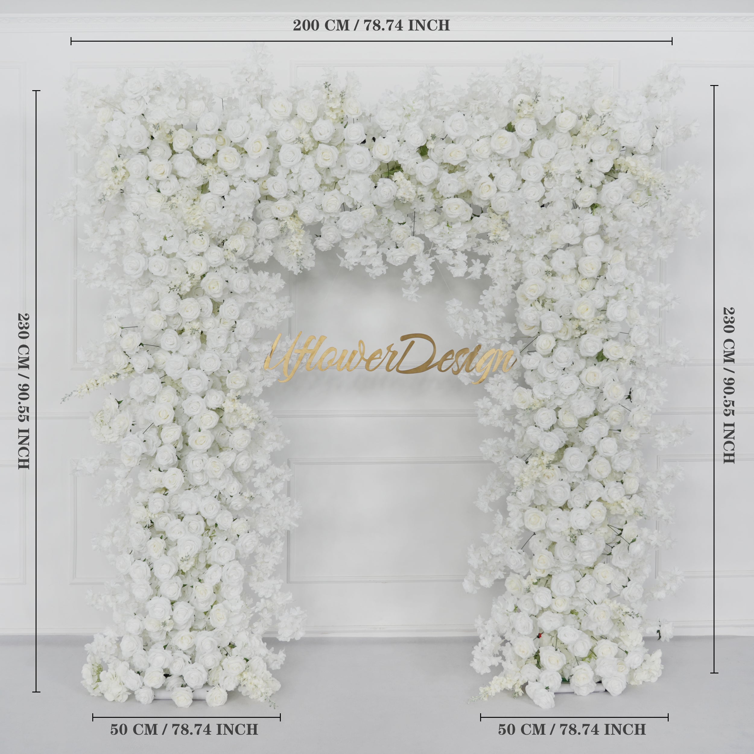 Artificial White Rose Flower Arrangement Wedding Backdrop Decor Props