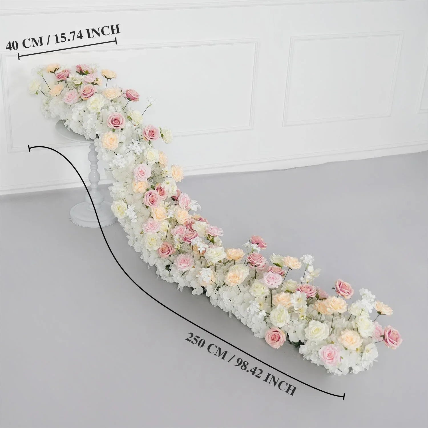 Uflower Champagne Pink Rose Table Runner Sofa Floral Wedding Backdrop Decor SET80132 - Uflower