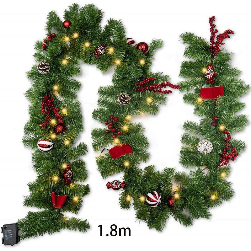 green pvc christmas decoration rattan door hanging decoration christmas encryption rattan