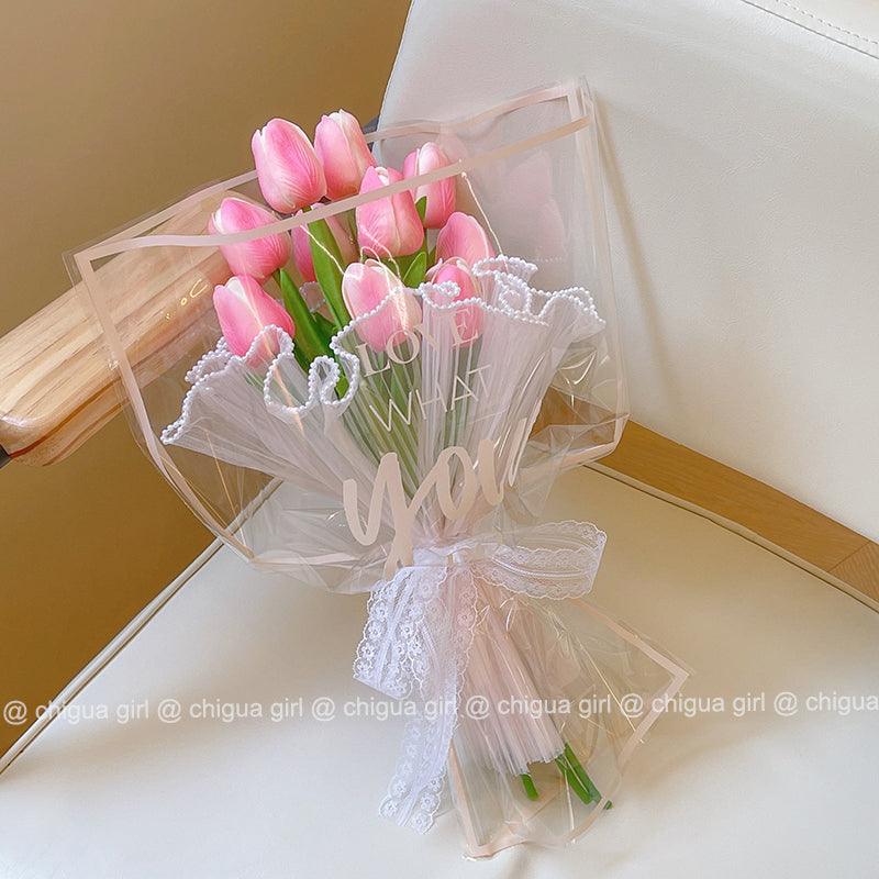 Simulation flowers tulips fake flowers hand bouquet eve bouquet arrangement