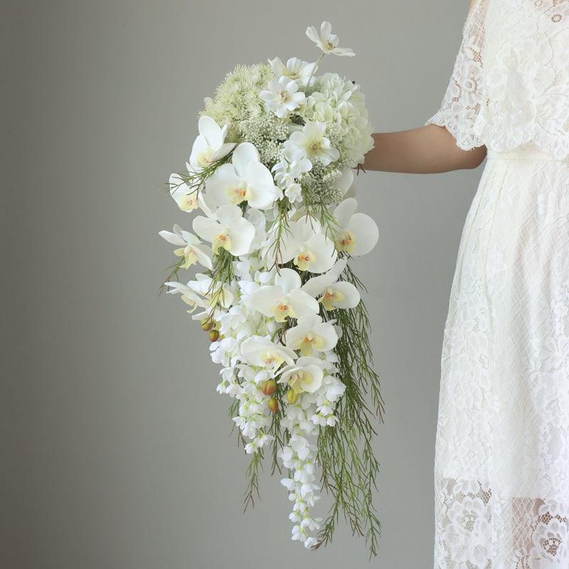 Simulation flowers hand bouquet finished custom phalaenopsis wedding wedding bouquet