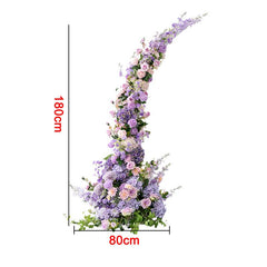 Rose Purple Flower Arch Corner Wedding Party Background Decoration