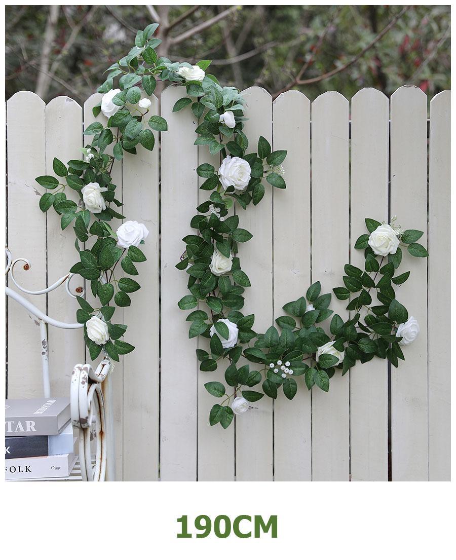 Rose simulation flower vine wall hanging wedding scene decoration