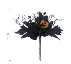 Simulated maple leaf cuttings decoration Halloween skull interior decoration