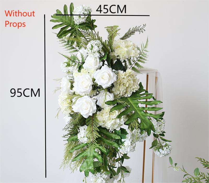 Wedding simulation white green forest floral scene layout