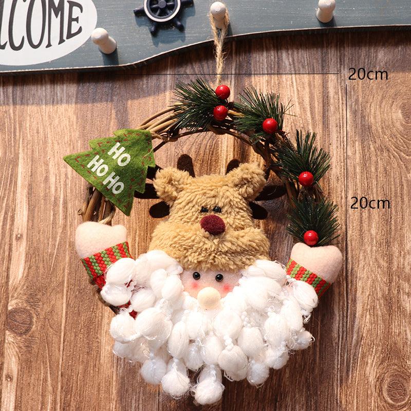 New Christmas wreath door hanging store window Christmas decorations dolls