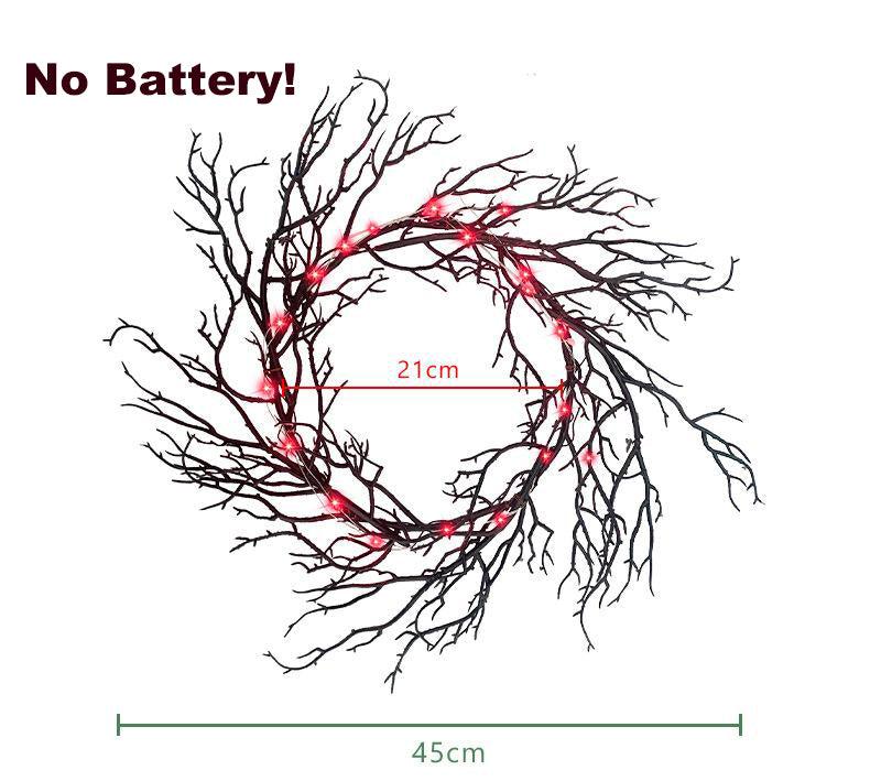 Simulated dead branch wreath Halloween glow black branch interior decoration(No Battery)