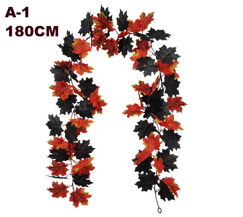 Simulated Halloween Maple Leaf Vine Black Home Decoration